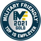Military Friendly 2021 Gold Top 10 Employer
